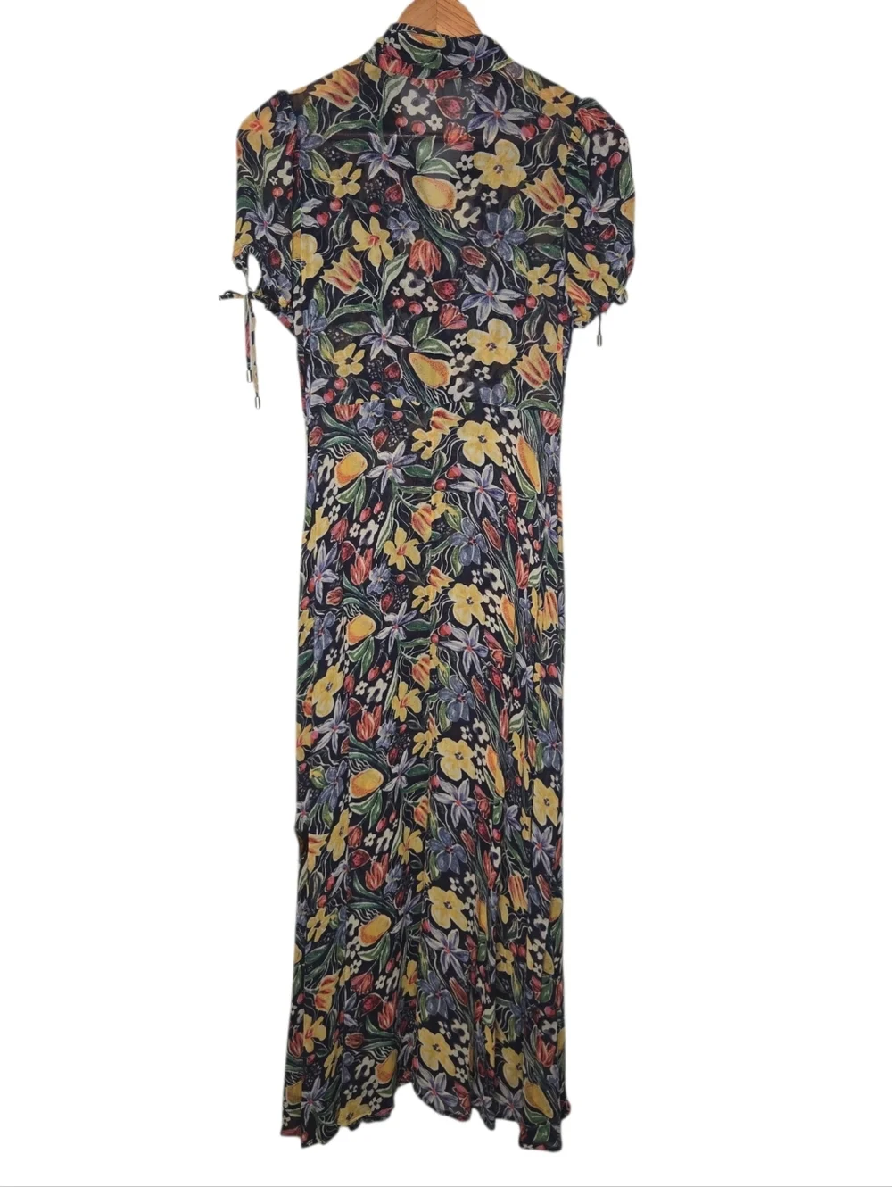 Free People Womens Floral Lemon Meringue Brunch Wedding Guest Midi Dress XS - Picture 3 of 9